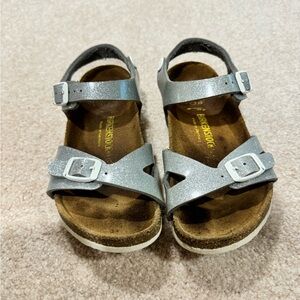 Girls Birkenstocks silver size C12